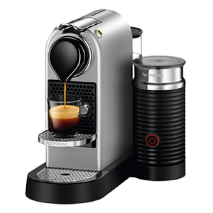 Nespresso Citiz Automatic Espresso Machine With Aeroccino Milk Frother - Silver