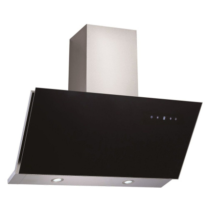 Falco 90Cm 45 Deg Black Glass Extractor FAL-90-30BG